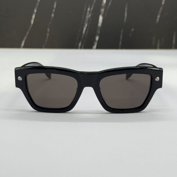 NEW AM0409S 001 ALEXANDER MCQUEEN BLACK UNISEX SUNGLASSES - Picture 6 of 10